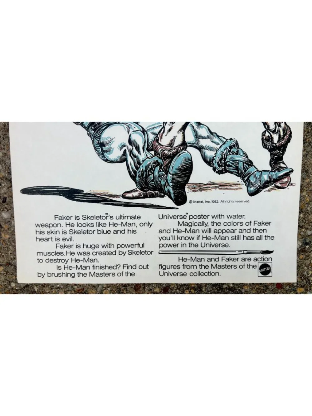 1982 Mattel He-Man Faker Masters Universe Water Reveal Promo Poster MOTU